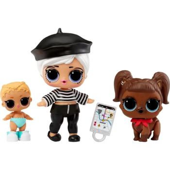 Набір ігрових фігурок L.O.L. Surprise OPP Tot + Pet + Lil Sis Hipster бейбі та Дарлінг Доггі (987888) - Pampik