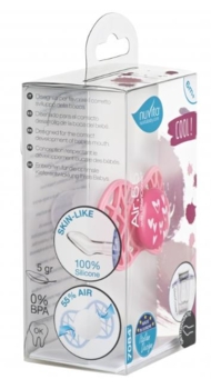 Силіконова ортодонтична пустушка Nuvita Air55 Cool Серця, 6-12 міс., Рожевий (NV7084PY) - Pampik - 4