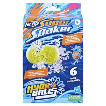 Водяные бомбочки Hasbro Nerf Super Soaker Hydro Balls 6-Pack, голубые с желтым, 6 шт. (F6393) - Pampik - 2