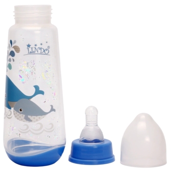 Пляшечка для годування Lindo, із силіконовою соскою, 250 мл, блакитний (LI 112 гол) - Pampik - 3