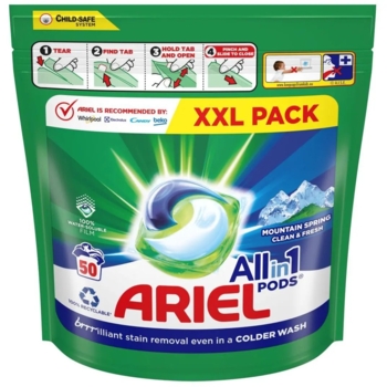 Капсулы для стирки Ariel Pods All-in-1 Горный Родник, 50 шт. - Pampik