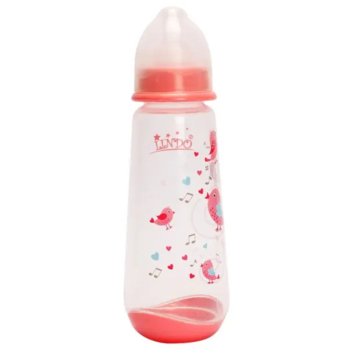 Бутылочка для кормления Lindo, с силиконовой соской, 250 мл, розовый (LI 112 роз) - Pampik