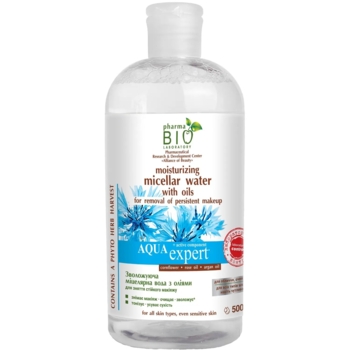 Зволожуюча міцелярна вода Pharma Bio Laboratory з оліями для зняття макіяжу, 500 мл - Pampik