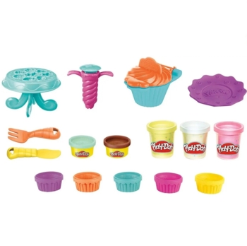 Игровой набор для лепки Hasbro Play-Doh Кухонные принадлежности Confetti Cupcakes Playset (F2929) - Pampik - 2