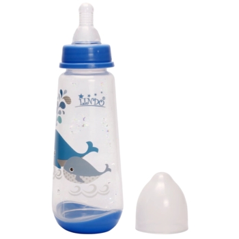 Пляшечка для годування Lindo, із силіконовою соскою, 250 мл, блакитний (LI 112 гол) - Pampik - 2
