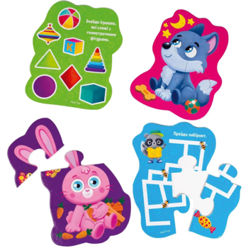 Пазли максі із грою Vladi Toys Малюк зможе Лісові звірі, 14 елементів, укр. мова (VT1722-22) - Pampik - 3