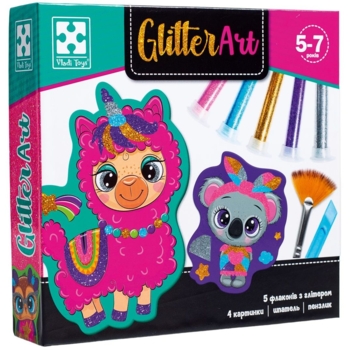 Набор для творчества Vladi Toys Glitter Art "Блестящие зверьки", укр. язык (VT4501-11) - Pampik