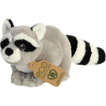 Мягкая игрушка Aurora Eco Nation Енот, 23 см, серый (200039C) - Pampik