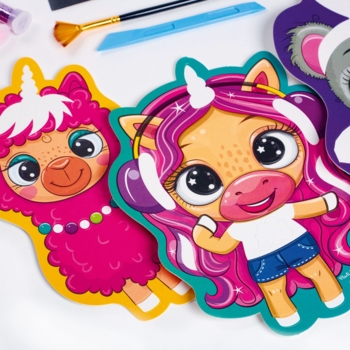 Набор для творчества Vladi Toys Glitter Art "Блестящие зверьки", укр. язык (VT4501-11) - Pampik - 5