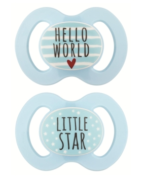 Пустышка силиконовая Baby-Nova, симметрическая, 0-6 мес., голубой, 2 шт. (3962014) - Pampik
