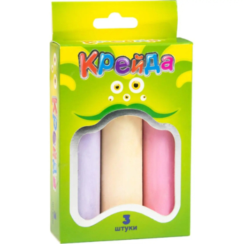 Крейда кольорова Strateg велика кругла, 3 шт. (50100) - Pampik