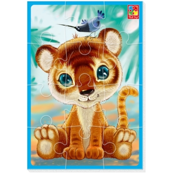 М'які пазли Vladi Toys Малюк зможе А5 "Тигреня" 12 елементів (VT1103-93) - Pampik