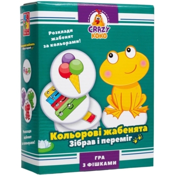 Игра настольная Vladi Toys Crazy Koko "Цветные лягушонки", укр. язык (VT8025-06) - Pampik