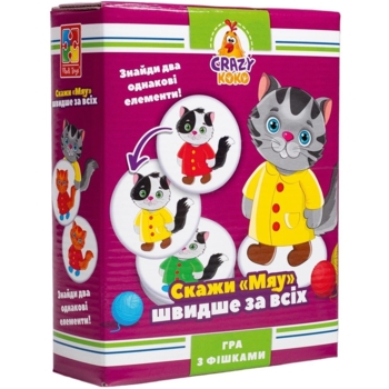 Игра настольная Vladi Toys Crazy Koko "Скажи Мяу!", укр. язык (VT8025-07) - Pampik