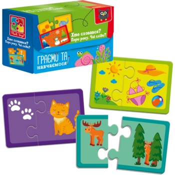 Пазли Vladi Toys Академія розвитку "Пори року. Чиї сліди? Хто втік?", 21 елемент (VT5003-04) - Pampik - 2