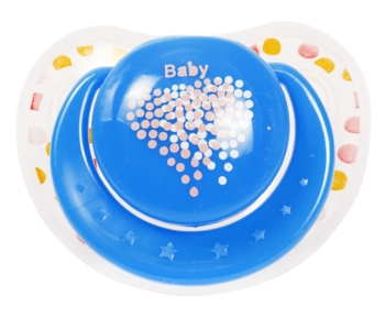 Пустышка силиконовая Курносики, ортодонтическая, с колпачком, 6-12+ мес., синий (7116 син) - Pampik