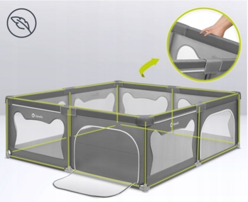 Манеж Lionelo, 187x207 см (LO-WILLOW XL GREY CONCRETE) - Pampik - 3