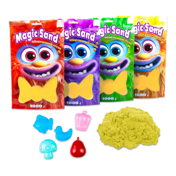 Кінетичний пісок Strateg Magic sand жовтий, 1 кг (39404-5) - Pampik - 3