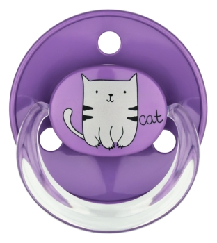 Пустушка латексна Baby-Nova Panda&Turtle, кругла, 0-24 міс., рожевий і бузковий, 2 шт. (3966370) - Pampik - 3