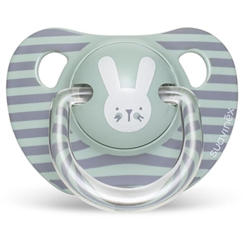 Пустышка анатомическая Suavinex Hygge Уютные истории Зайчика, 6-18 мес., бирюзовый (306568) - Pampik