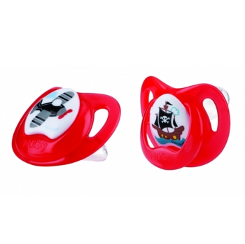 Ортодонтична пустушка Nuby, з шишечками-нубиками, 0-6 міс., 2 шт., червоний (5840SOSNred) - Pampik