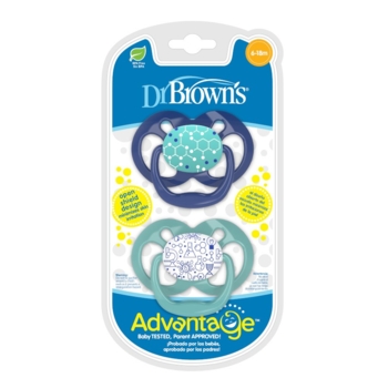 Пустушка Dr. Brown's Advantage Блакитна хімія, 6-12 міс., блакитний, 2 шт. (PA22002-INTLX) - Pampik - 3