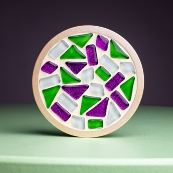 Скляна мозаїка Mosaaro Підставка для чашок кругла (MA1001) - Pampik - 3