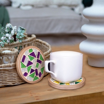 Скляна мозаїка Mosaaro Підставка для чашок кругла (MA1001) - Pampik - 4