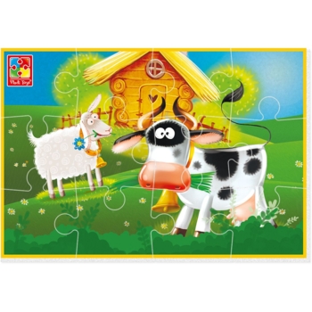 Мягкие пазлы Vladi Toys Малюк зможе А5 "Ферма", 12 элементов (VT1103-97) - Pampik