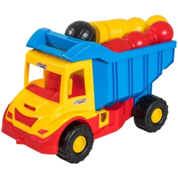Машинка Tigres Multi truck вантажівка з кеглями, 40 см (39220) - Pampik