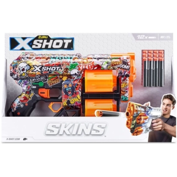 Швидкострільний бластер Zuru X-Shot Skins Dread Sketch, 12 патронів (36517H) - Pampik