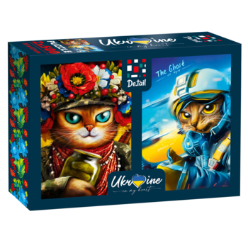 Пазли De.tail Кішка воїн та Кіт привид Києва 2 в 1, 500 елементів (DT500-09) - Pampik