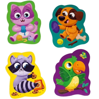 Пазлы макси с игрой Vladi Toys Малюк зможе "Домашние любимцы", 15 элементов, укр. язык (VT1722-21) - Pampik