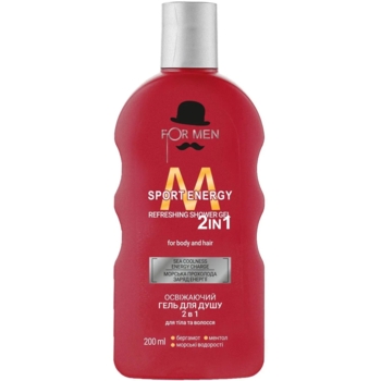 Освежающий гель для душа Family Doctor 2 в 1 For Men Sport Energy, 200 мл (4401) - Pampik