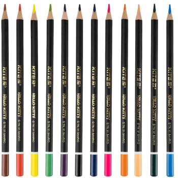 Карандаши цветные Kite Hello Kitty трехгранные, 12 шт., металлический пенал (HK21-058) - Pampik - 3