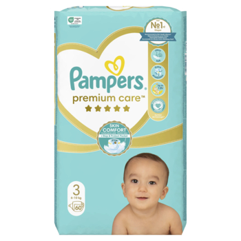 Підгузки на липучках Pampers Premium Care 3 (6-10 кг), 60 шт. - Pampik - 2