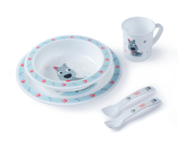 Набір посуду Canpol Babies Cute Animals Собачка, 5 шт. (4/401_blu) - Pampik