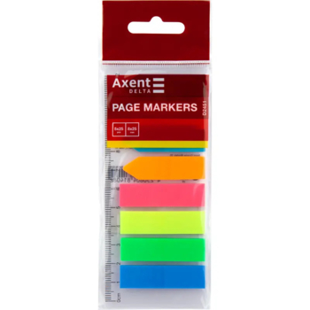 Закладки пластикові Axent Delta стрілка + прямокутник, 8х12х45 мм, 200 шт. (D2451) - Pampik