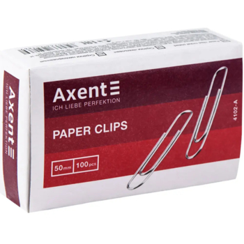 Скріпки Axent нікельовані 50 мм, 100 шт. (4102-A) - Pampik
