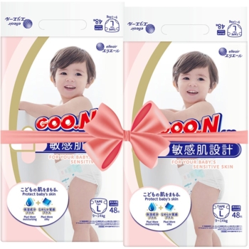 Підгузки на липучках GOO.N Plus 4/L (9-14 кг), 96 шт. (2 уп. по 48 шт.) - Pampik