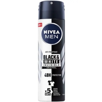 Дезодорант-антиперспірант Nivea Men Чорне і біле Невидимий Original, спрей, 150 мл - Pampik