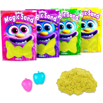 Кінетичний пісок Strateg Magic sand, жовтий, 200 г (39401-5) - Pampik - 3