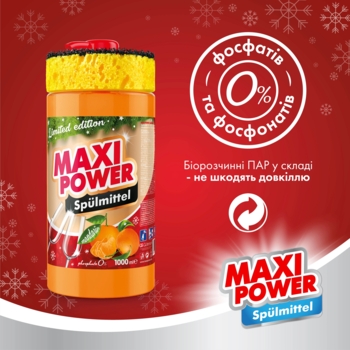 Средство для мытья посуды Maxi Power Мандарин, 1 л - Pampik - 6