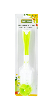 Ершик Baby Team для бутылочек и сосок 2 в 1, зеленый (1601_зеленый) - Pampik - 2