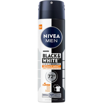 Дезодорант-антиперспірант Nivea Men Extra Чорне та Біле Невидимий, спрей, 150 мл - Pampik