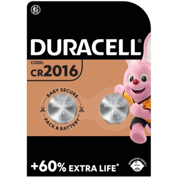 Спеціалізована літієва батарейка типу таблетка Duracell 2016 3V (DL2016/CR2016), 2 шт. (5000394045736) - Pampik