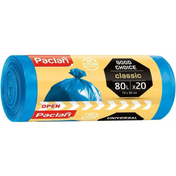 Мішки для мусора Paclan Classic 80 л, 20 шт. (5900942132140) - Pampik