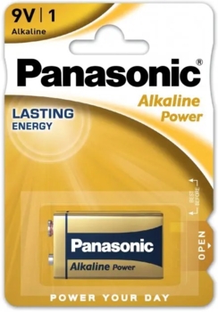 Батарейка Panasonic 9V 6LF22 Alkaline Power Крона, 1 шт. (6LF22APB/1BP) - Pampik