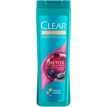 Шампунь против перхоти Clear Scalpfoods Детокс Сила роста, 400 мл - Pampik