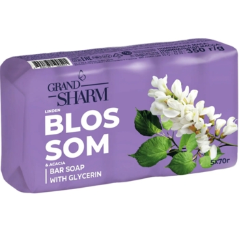Мило тверде Grand Шарм Липовий колір та акація, 5 шт. по 70 г - Pampik